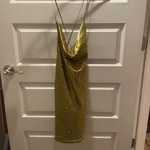 H&M Short Satin Dress with Swirls Size L